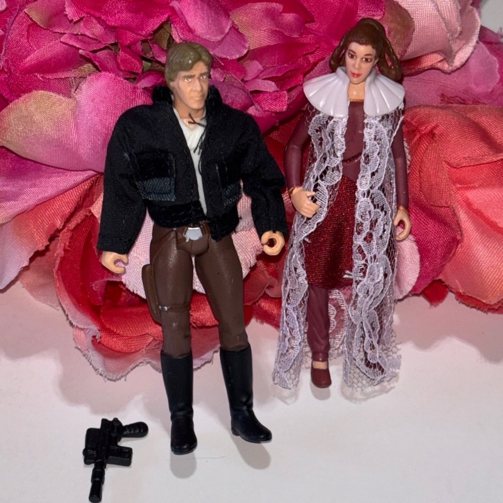 1997 Star Wars Princess Leia And Hans Solo Action Figure Set By Kenner